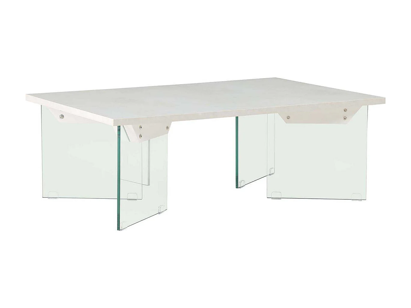 Table Basse en Verre "Ester" 120cm Blanc
