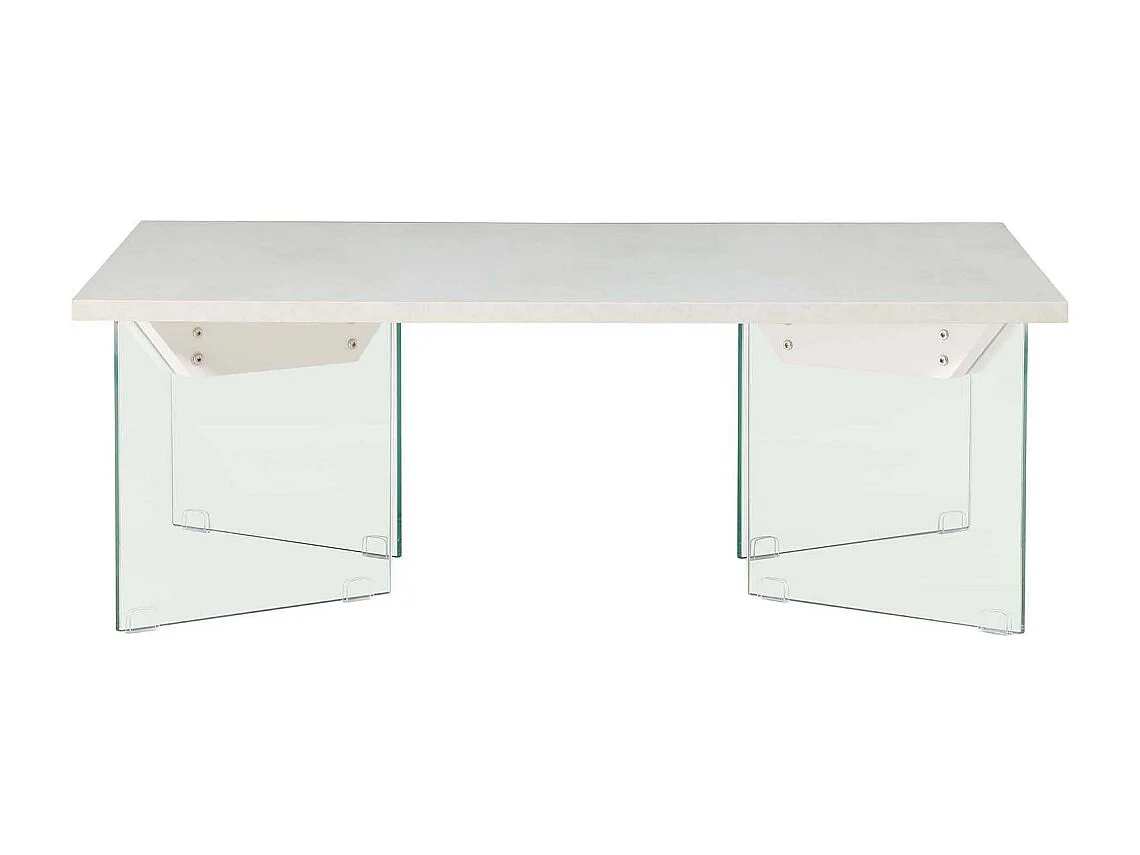 Table Basse en Verre "Ester" 120cm Blanc