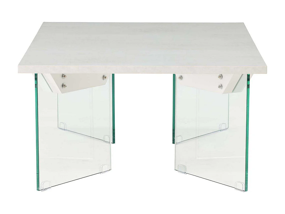 Table Basse en Verre "Ester" 120cm Blanc