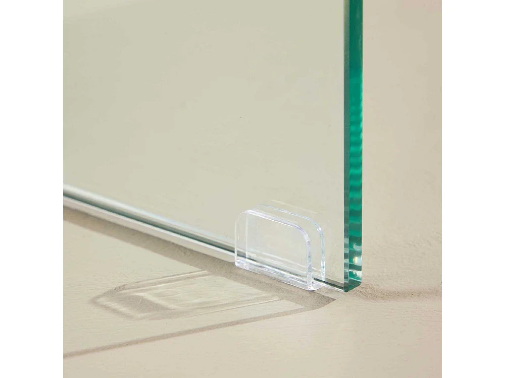 Table Basse en Verre "Ester" 120cm Blanc