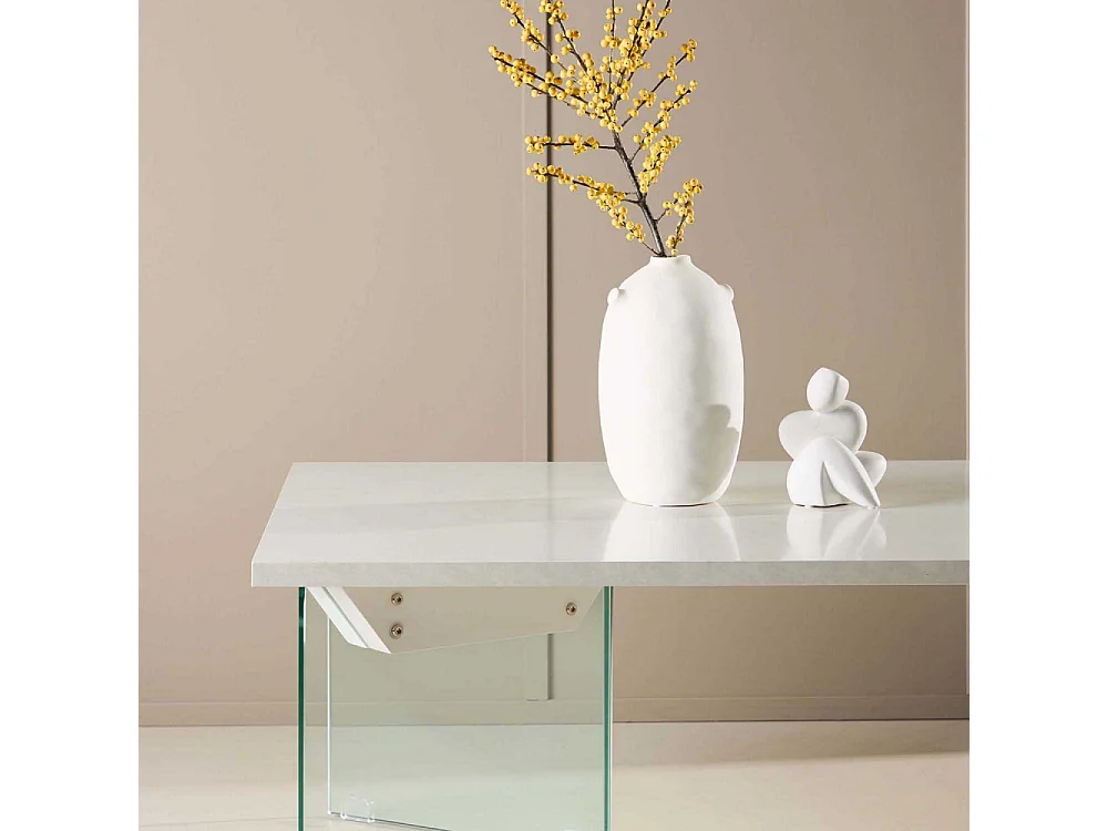 Table Basse en Verre "Ester" 120cm Blanc