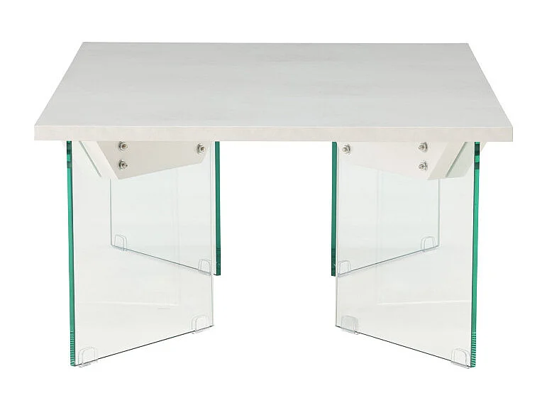 Table Basse en Verre "Ester" 120cm Blanc