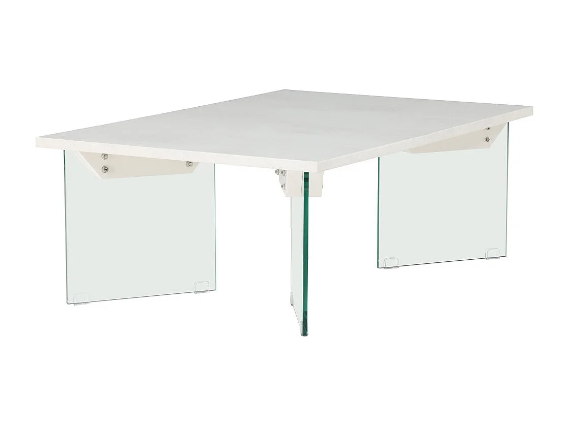 Table Basse en Verre "Ester" 120cm Blanc