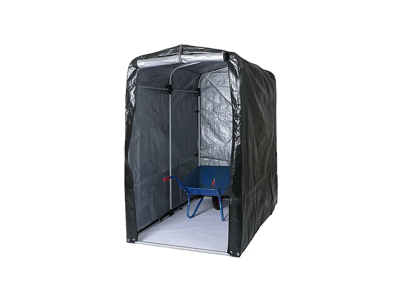 Casetta da giardino MCW-N61, da esterno per attrezzi, alluminio protezione UV impermeabile, 201x121x201cm ~ antracite