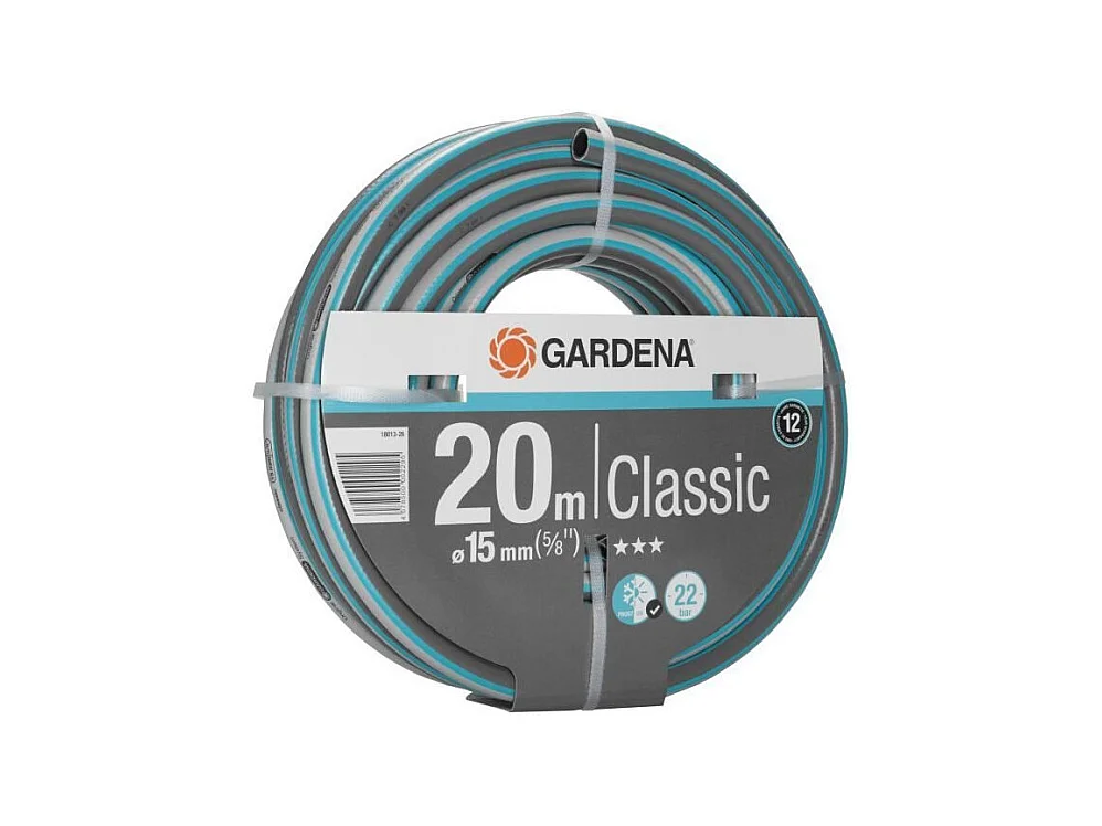 Tuyau d'arrosage Classic GARDENA - Longueur 20m - Ø15mm - Haute résistance pression 22 bar - Garantie 12 ans