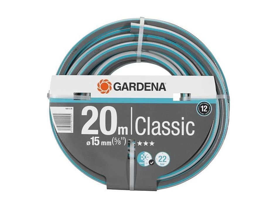 Tuyau d'arrosage Classic GARDENA - Longueur 20m - Ø15mm - Haute résistance pression 22 bar - Garantie 12 ans