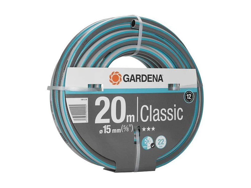 Tuyau d'arrosage Classic GARDENA - Longueur 20m - Ø15mm - Haute résistance pression 22 bar - Garantie 12 ans