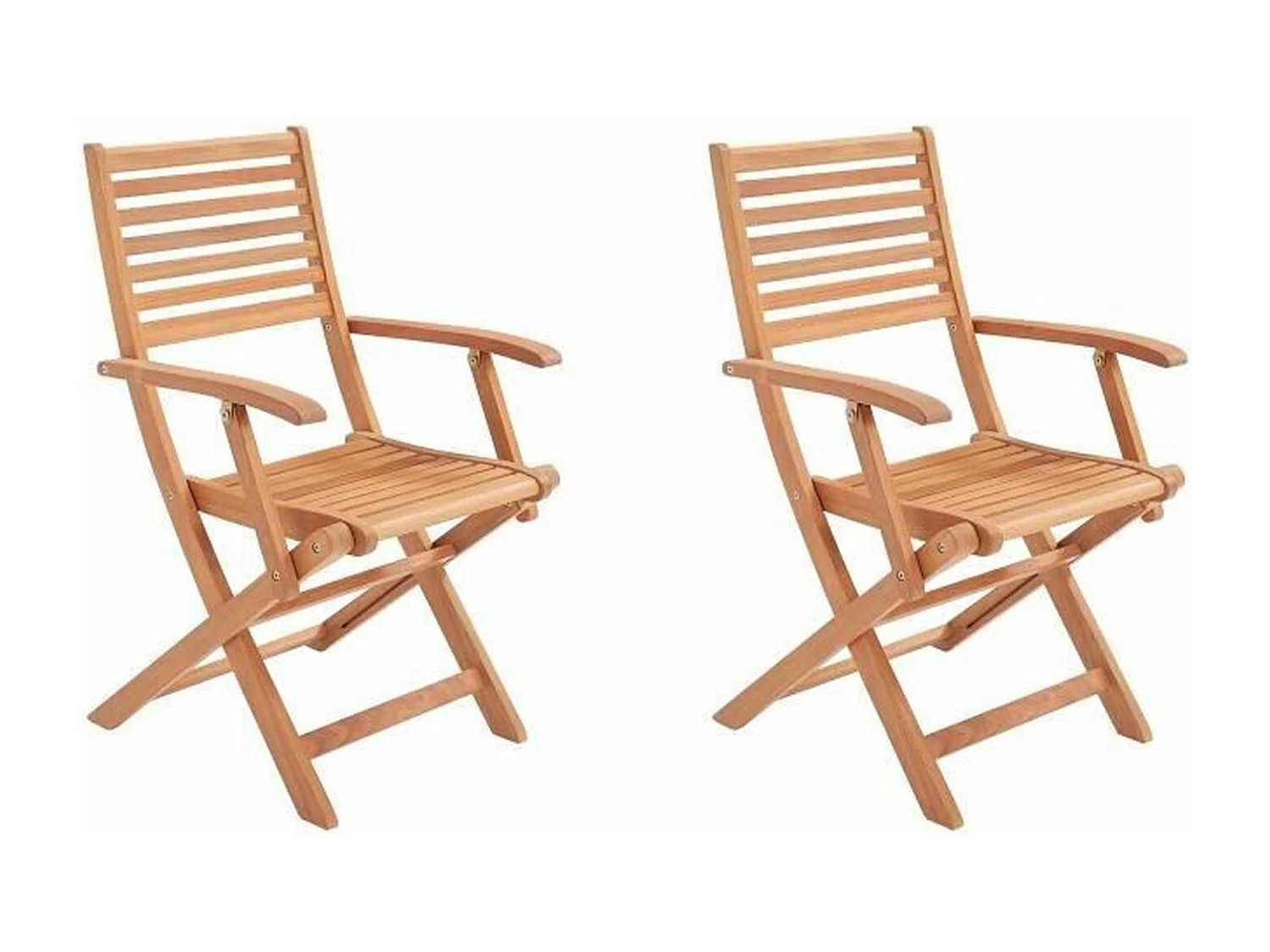2 klappbare Gartensessel aus Akazie – 57 x 52 x 90 cm