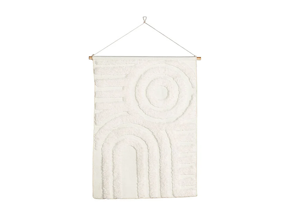 Nikita wanddecoratie polyester wit.