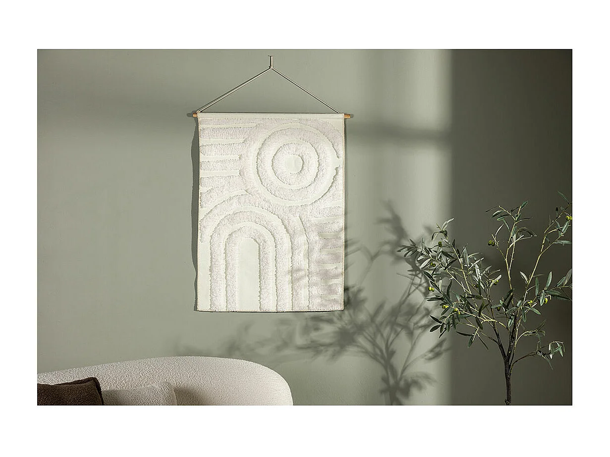 Nikita wanddecoratie polyester wit.