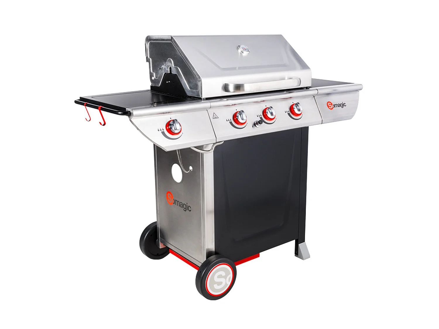 MANHATTAN 350GPI barbecue à gaz - 3 brûleurs 10.5kW + plaque chauffante - SOMAGIC