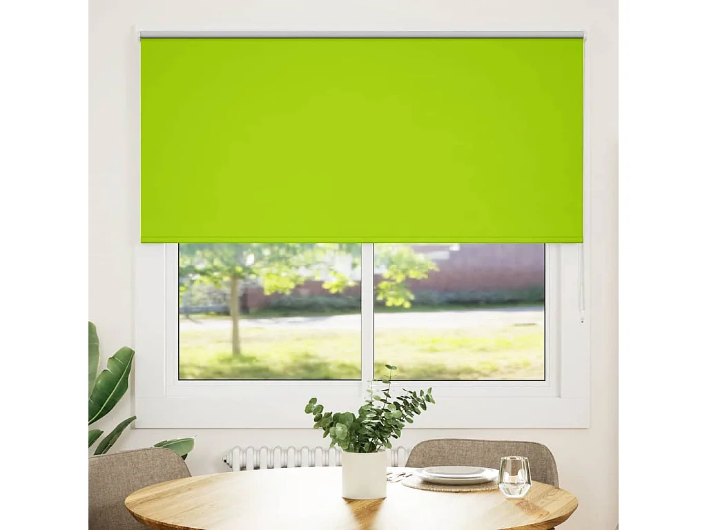 Estor Enrollable Opaco hojas verde 165x150cm Tela Ancho 161,6cm