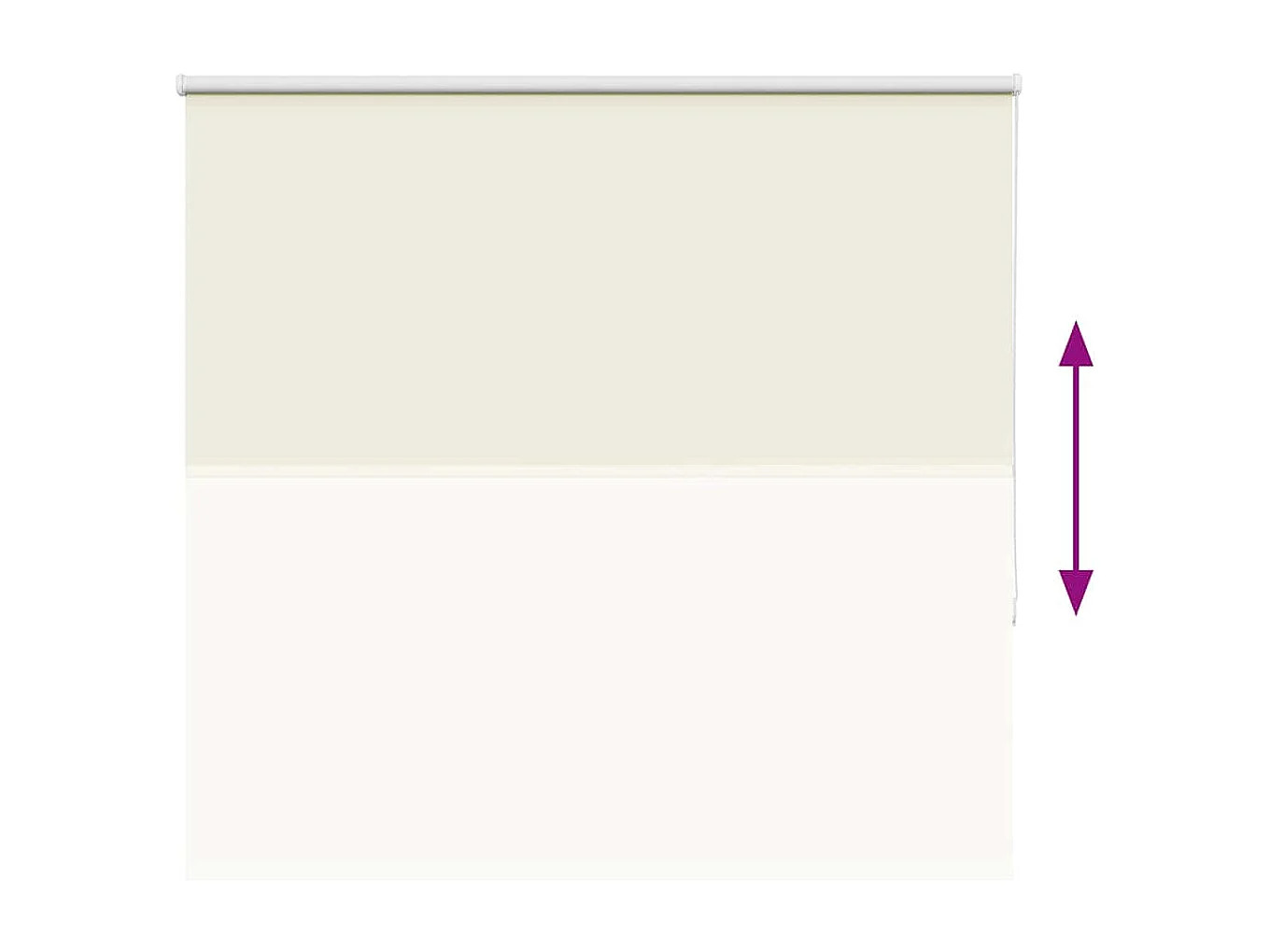 Store enrouleur occultant blanc cassé 160x150 cm largeur tissu