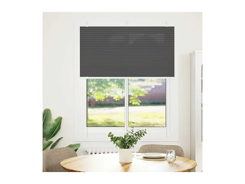 Store plissé noir 105x100 cm largeur du tissu 104,4cm polyester