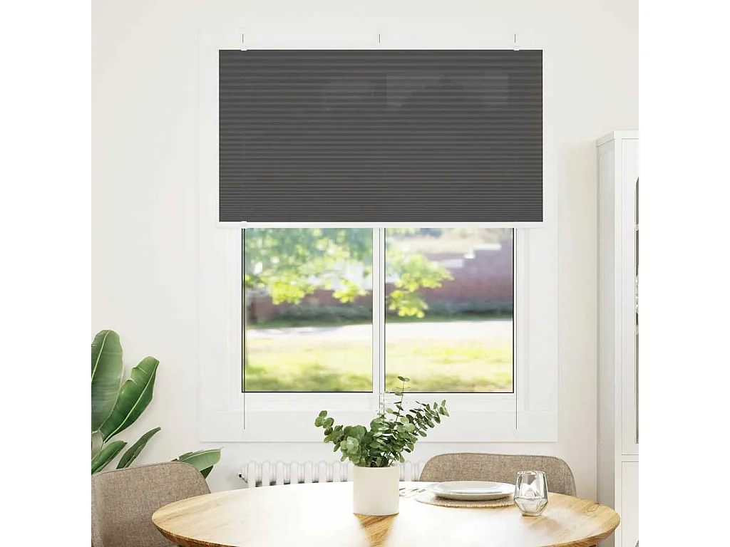 Store plissé noir 105x100 cm largeur du tissu 104,4cm polyester