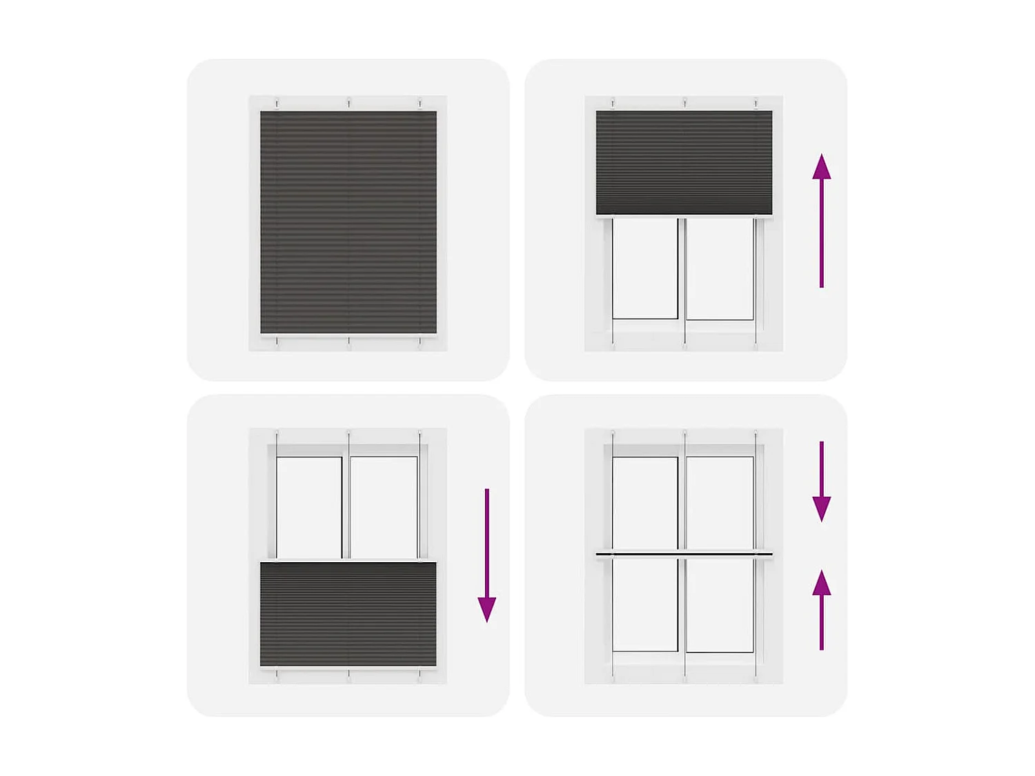 Store plissé noir 105x100 cm largeur du tissu 104,4cm polyester