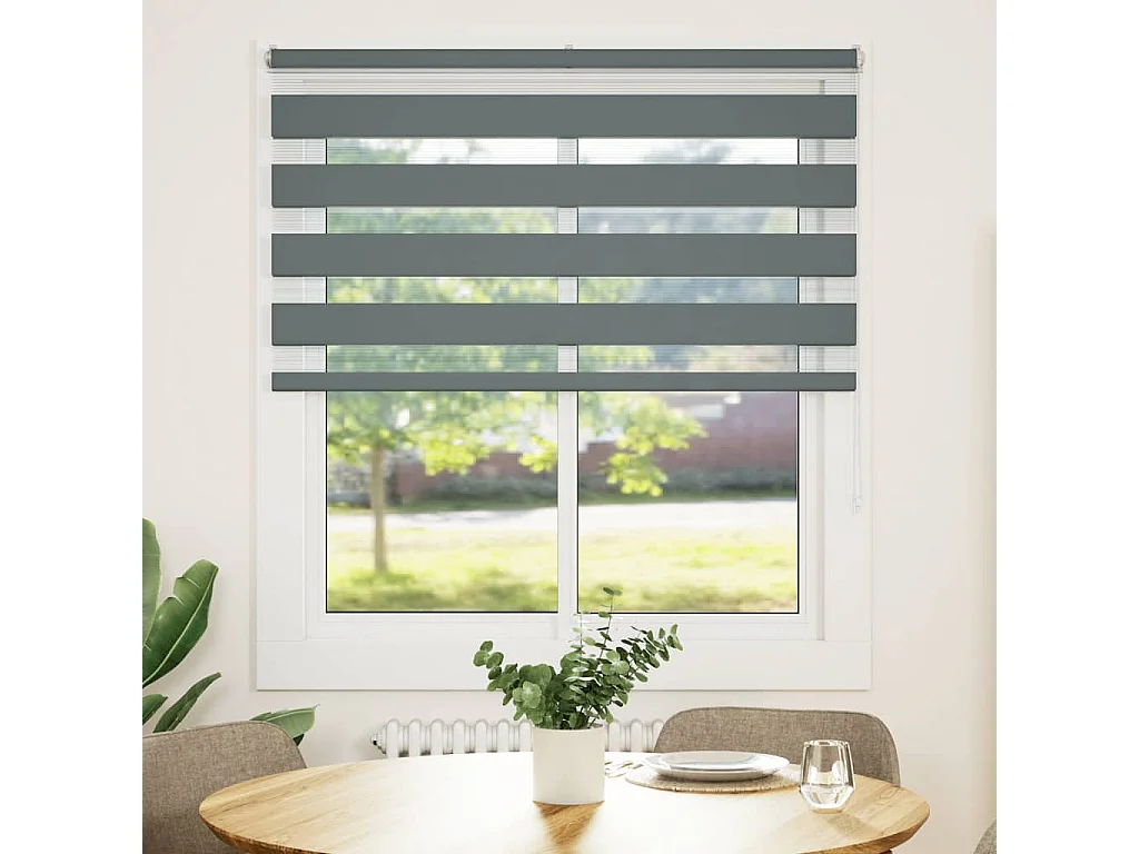 Store zèbre gris foncé largeur du tissu 115,9 cm polyester