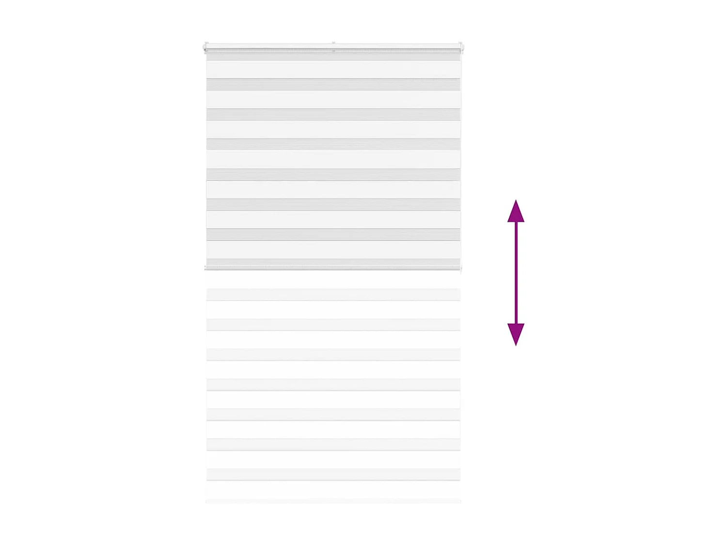 Store zèbre blanc 120x200 cm largeur du tissu 125,9cm polyester