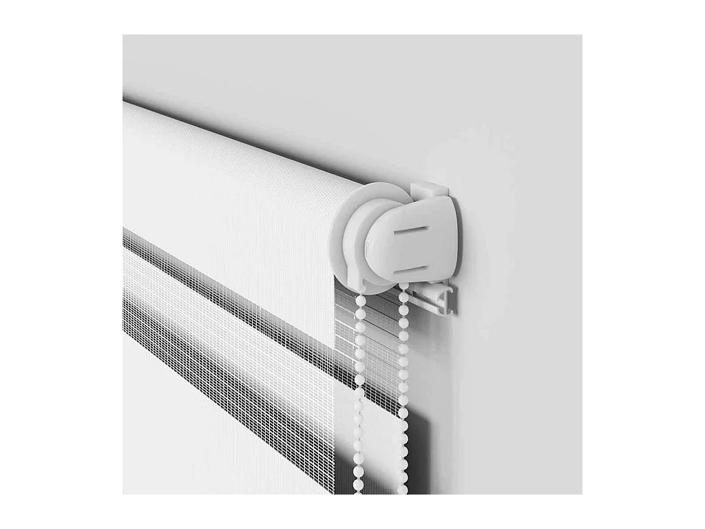 Store zèbre blanc 120x200 cm largeur du tissu 125,9cm polyester