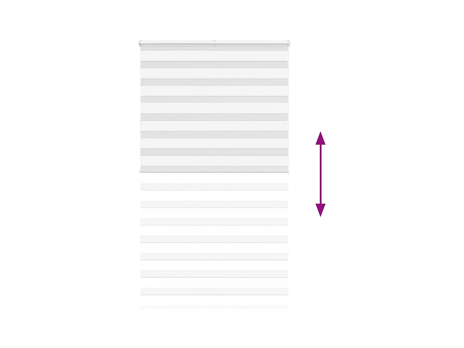 Store zèbre blanc 120x200 cm largeur du tissu 125,9cm polyester