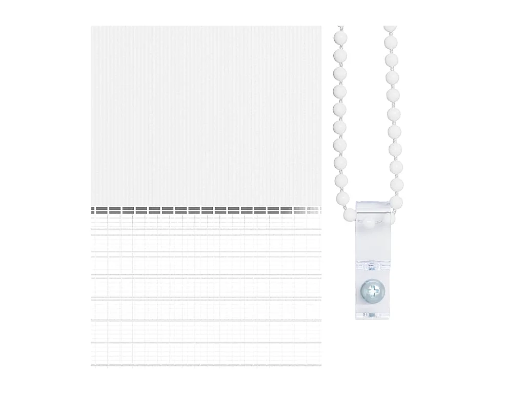 Store zèbre blanc 120x200 cm largeur du tissu 125,9cm polyester