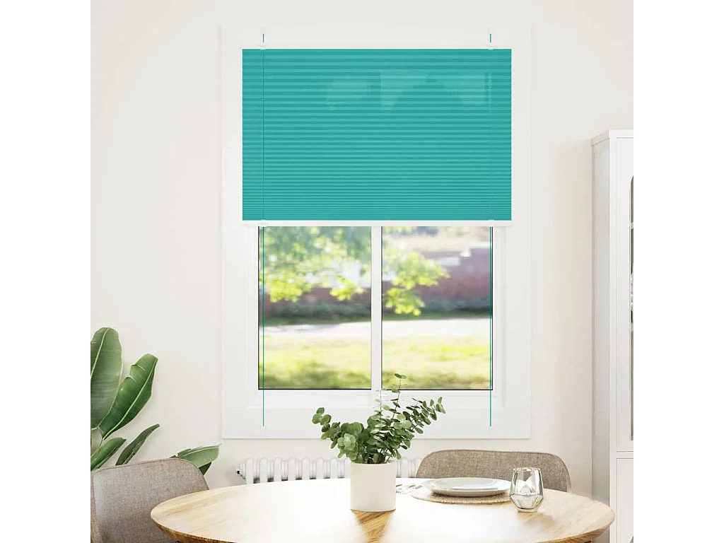 Gasolina verde Plissada Cega 100x100 cm Largura Tecido 99,4 cm