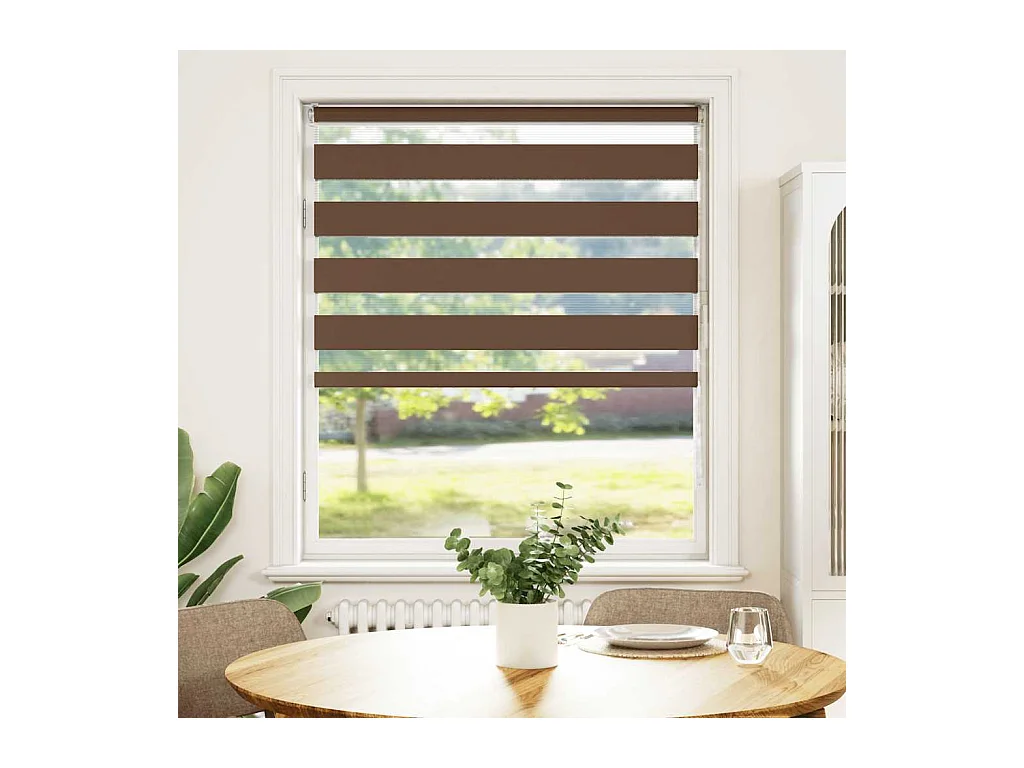 Store zèbre marron 115x150cm largeur du tissu 110,9cm polyester