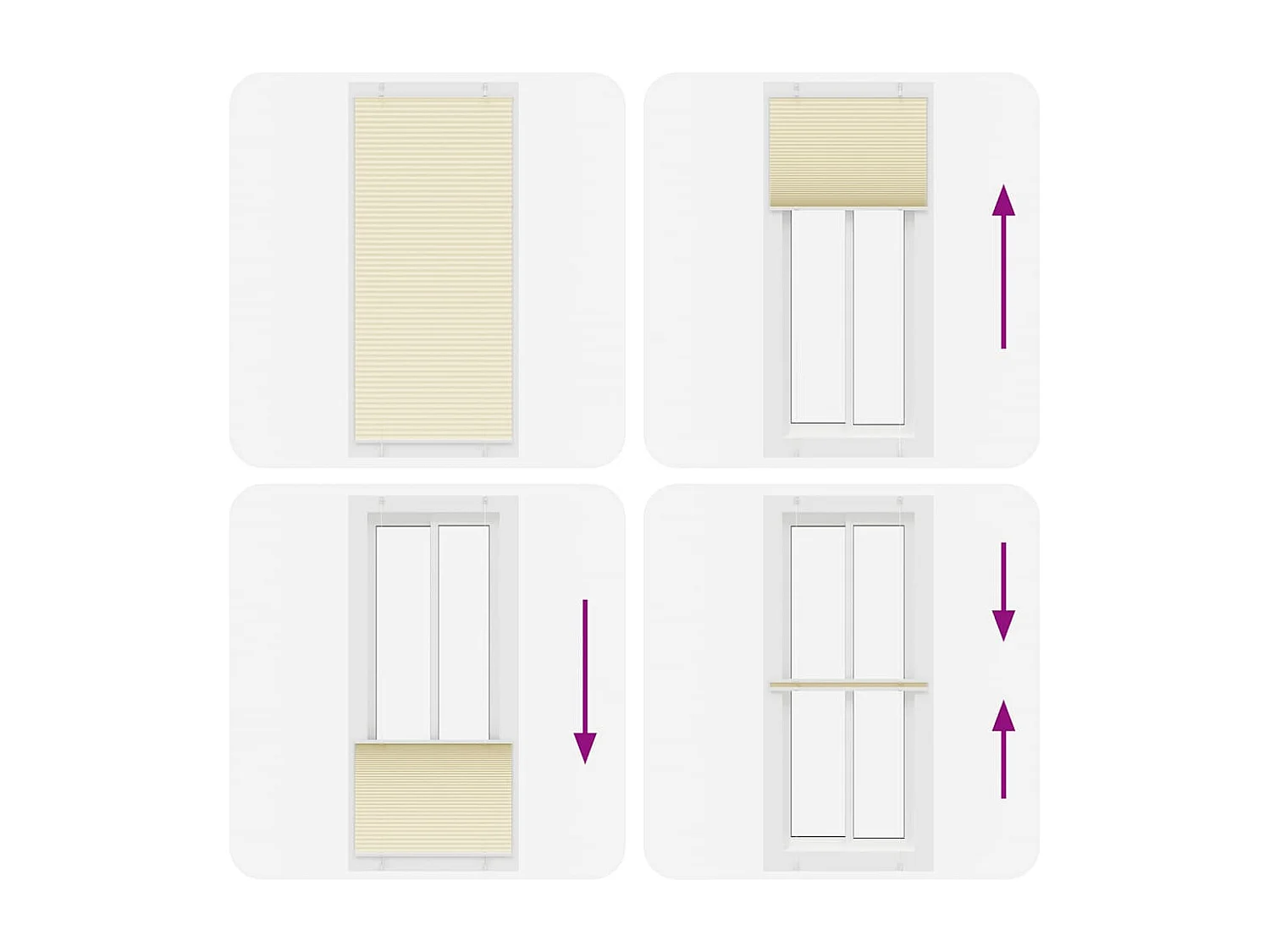 Creme Plissada Cega 100x200 cm Largura Tecido 99,4 cm Poliéster