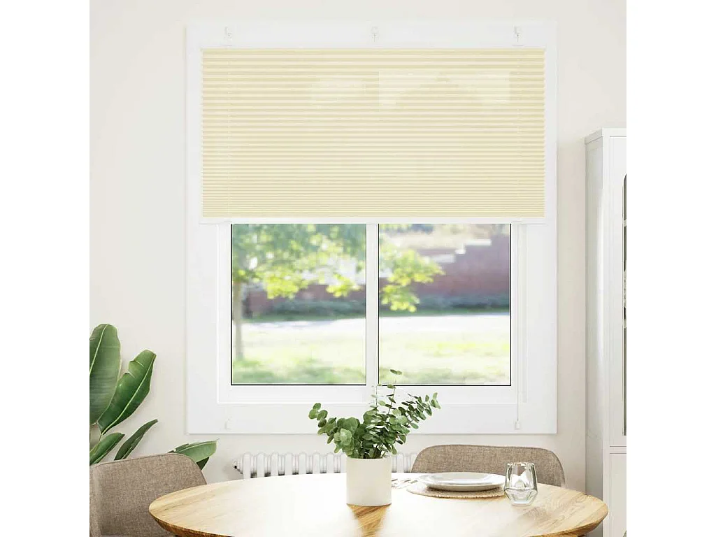 Plissé rolgordijn 115x150cm stofbreedte 114,4cm polyester crème