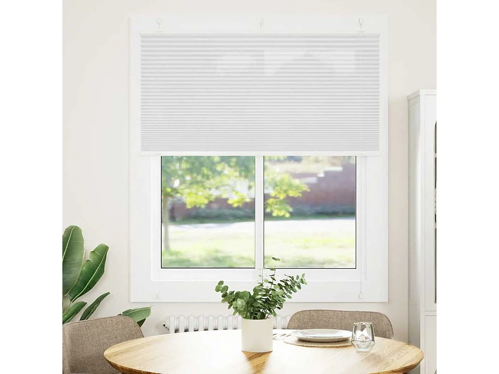 Branco Plissada Cega 115x150cm Largura Tecido 114,4cm Poliéster