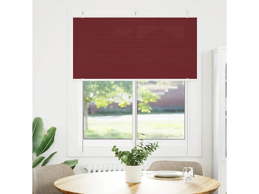 Store plissé rouge bordeaux 115x100 cm largeur du tissu 114,4cm