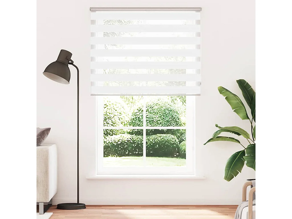 Store zèbre blanc 150x200 cm largeur du tissu 145,9cm polyester