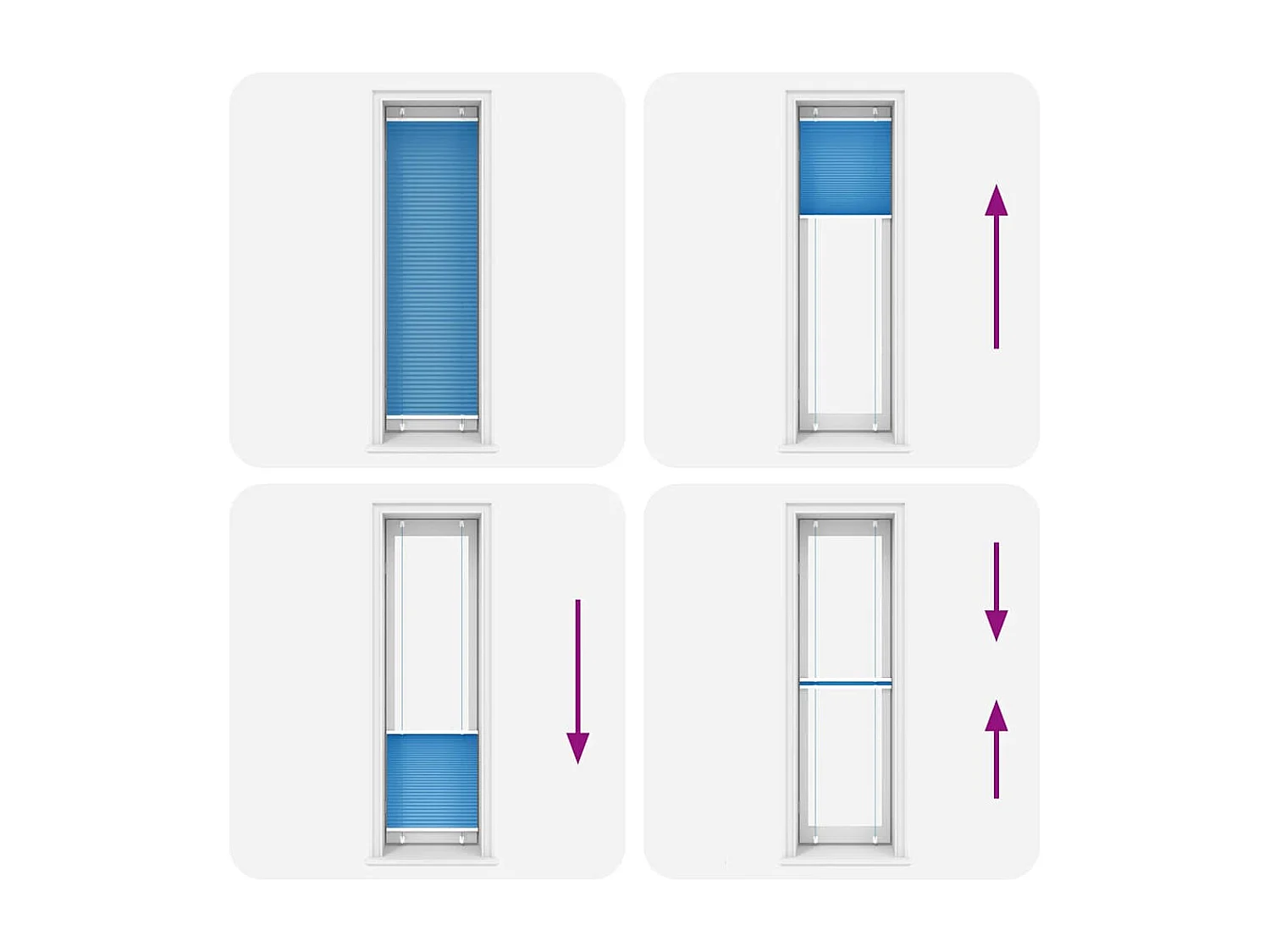 Plissado Cego Azul 55x200 cm Largura Tecido 54,4 cm Poliéster