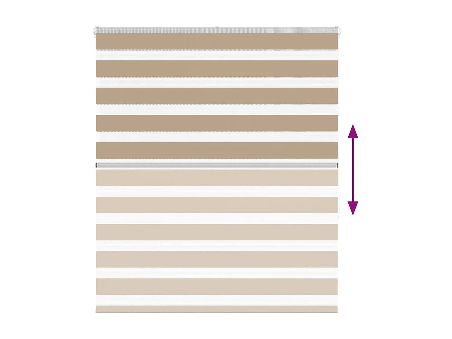 Store zèbre marron sable largeur du tissu 130,9 cm polyester