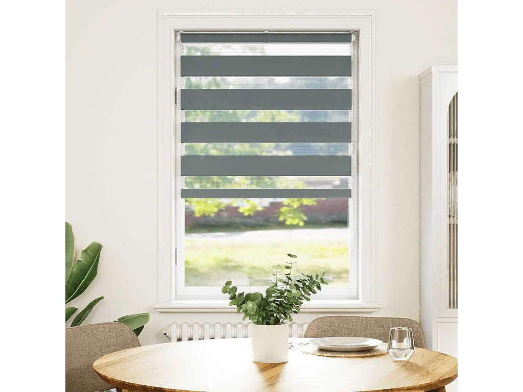 Estor cebra gris oscuro 70x100cm tejido ancho 65,9 cm poliéster