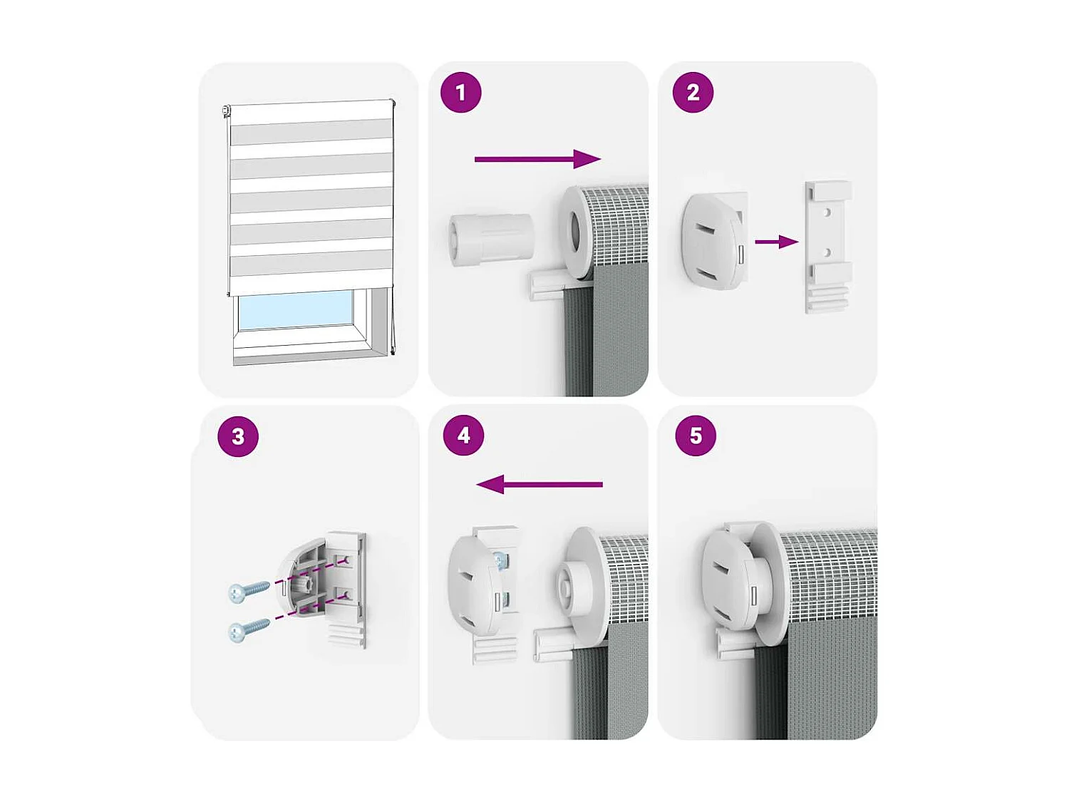 Estor cebra gris oscuro 70x100cm tejido ancho 65,9 cm poliéster