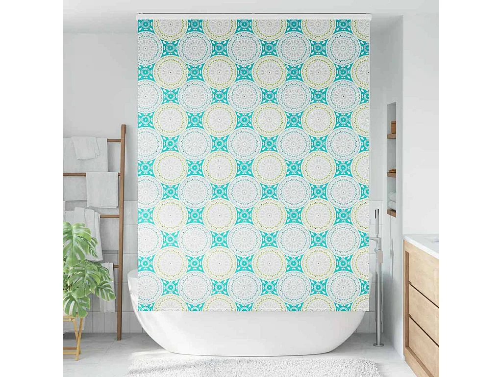 Store enrouleur de douche avec cassette largeur du tissu 146 cm