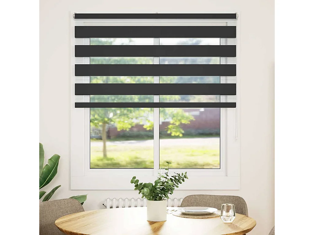 Store zèbre noir 135x150 cm largeur du tissu 130,9 cm polyester