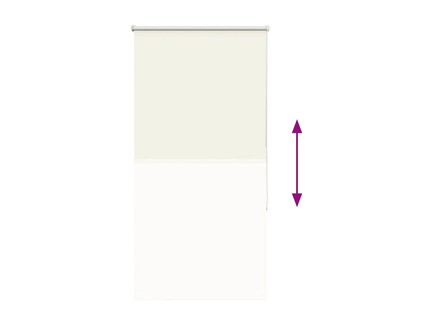 Store enrouleur occultant blanc cassé 80x175cm largeur du tissu