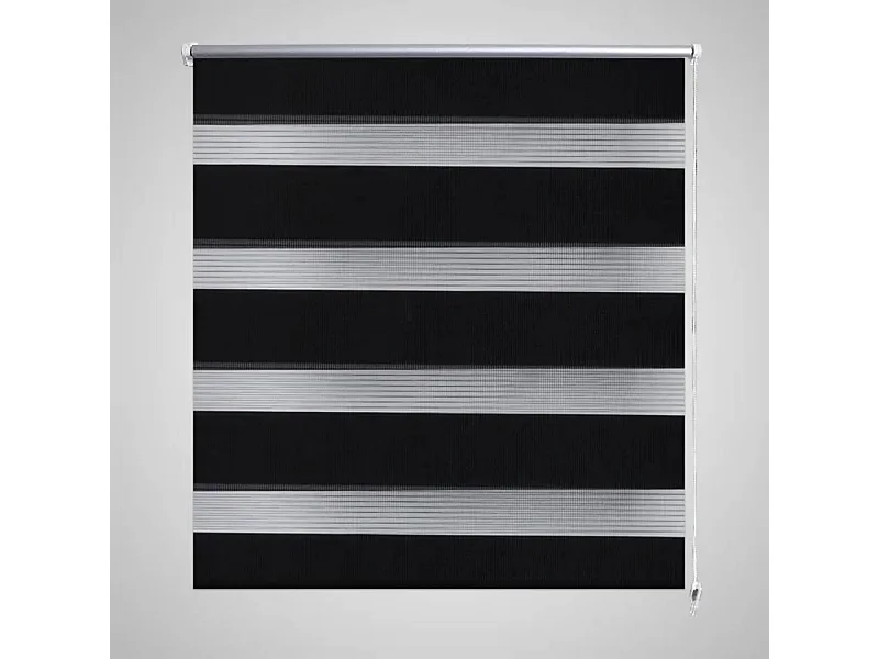 Estore de rolo 60 x 120 cm, linhas de zebra / Preto