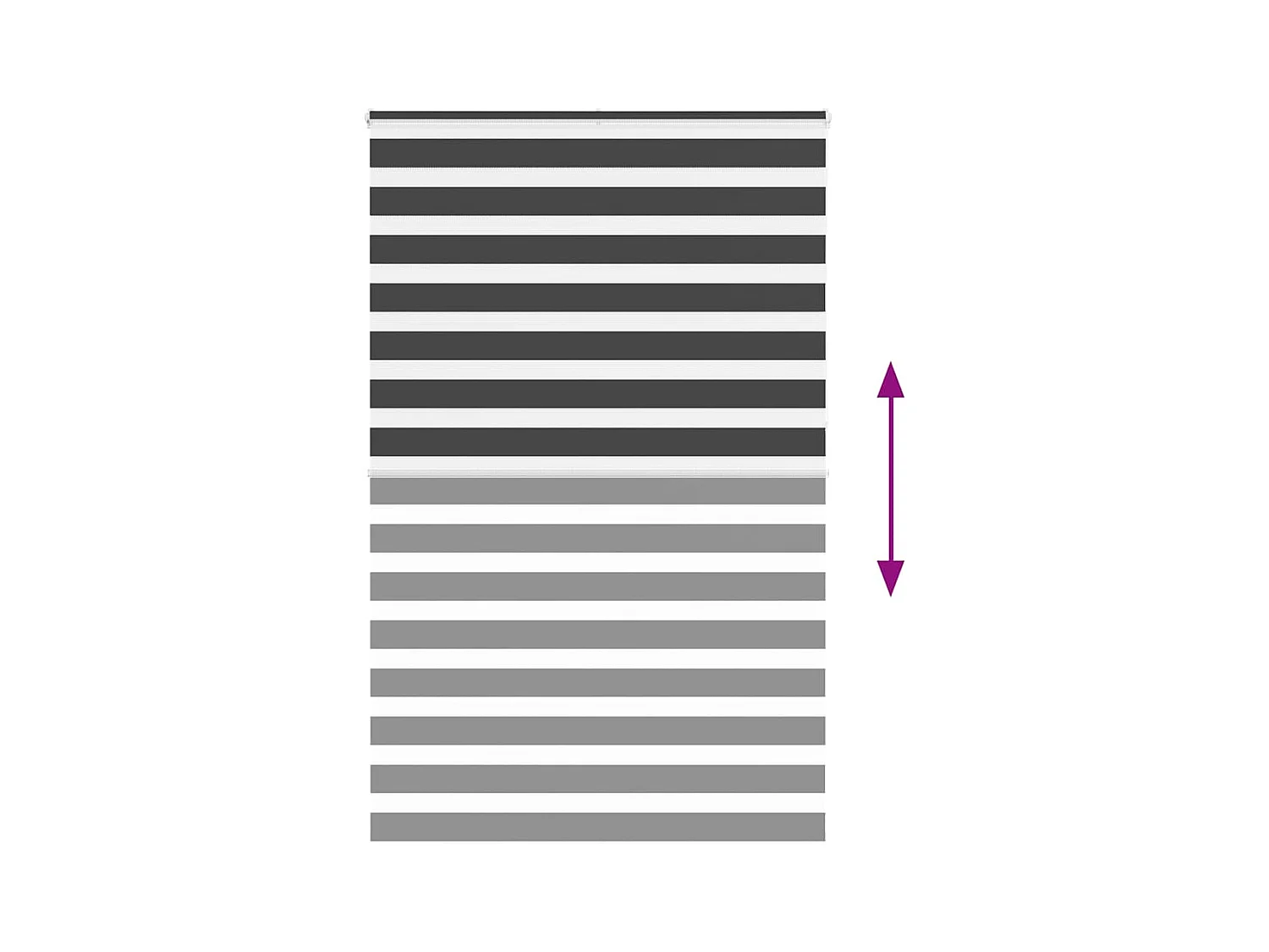 Store zèbre noir 140x230 cm largeur du tissu 135,9 cm polyester