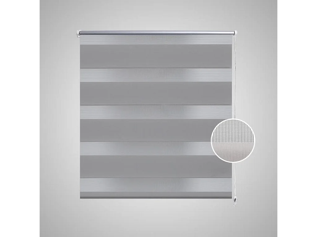 Estore de rolo 60 x 120 cm, linhas de zebra / Cinza