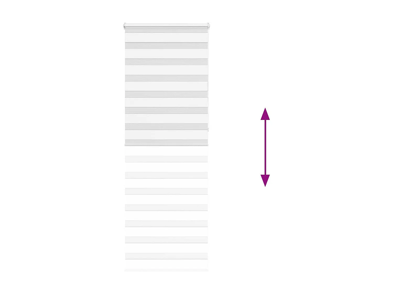 Estor cebra blanco 75x230 cm tejido ancho 70,9 cm poliéster