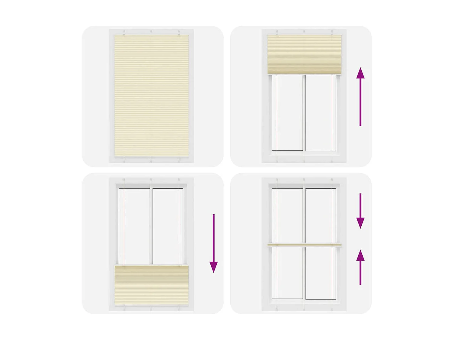 Plissado Cego Creme 115x200 cm Largura Tecido 114,4cm Poliéster