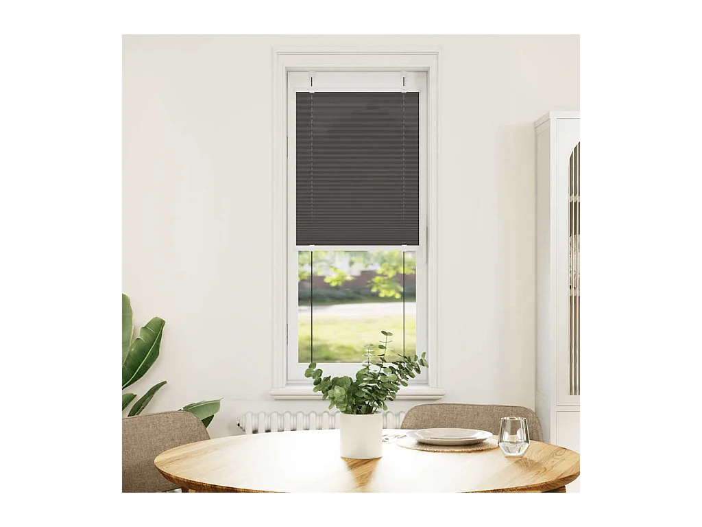 Store plissé noir 40x100 cm largeur du tissu 39,4 cm polyester