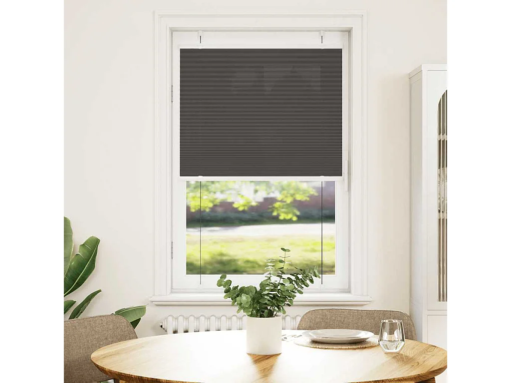 Store plissé noir 75x100 cm largeur du tissu 74,4 cm polyester