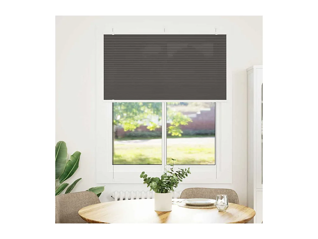 Store plissé noir 110x100 cm largeur du tissu 109,4cm polyester