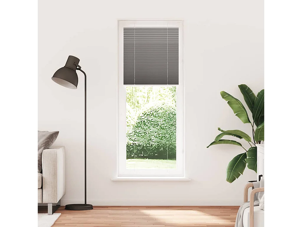 Antracite Plissada Cega 75x200 cm Largura Tecido 74,4 cm