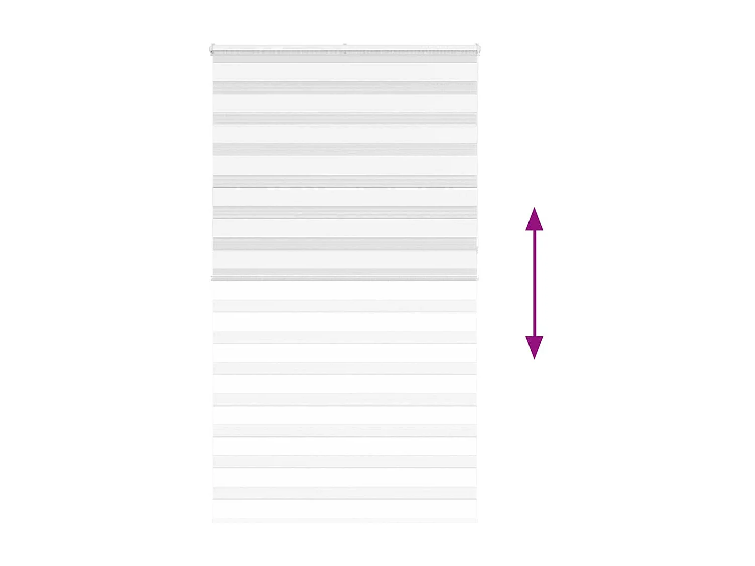 Store zèbre blanc 135x230 cm largeur du tissu 130,9cm polyester