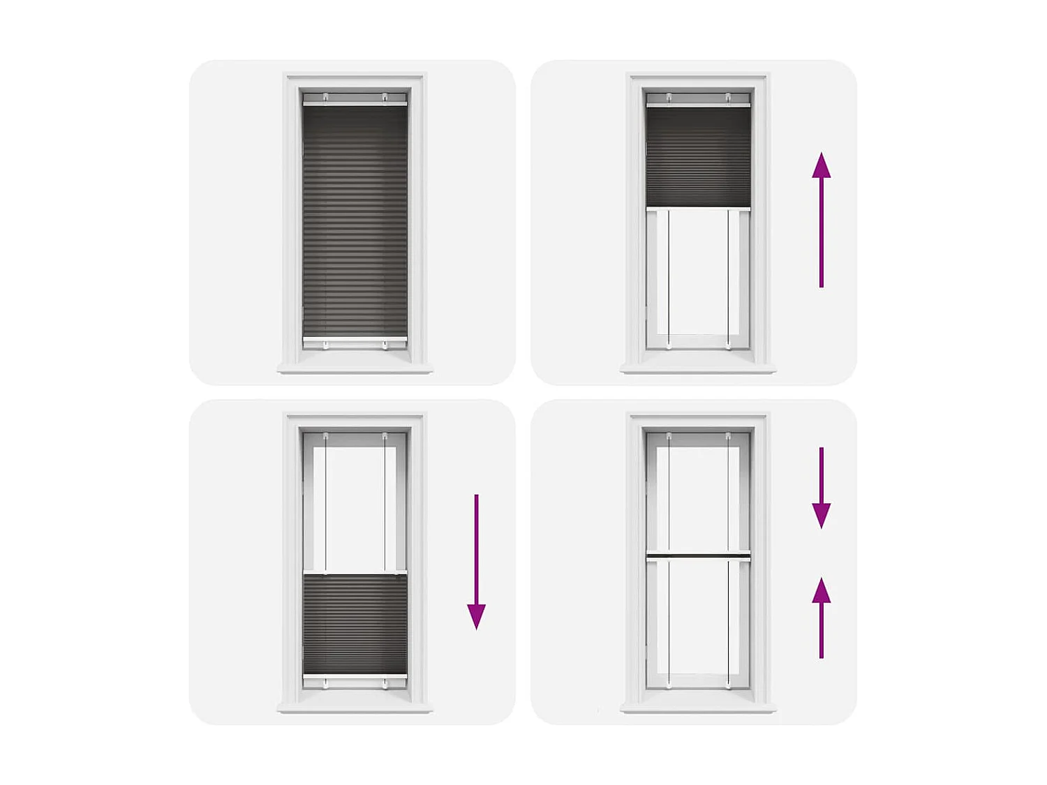 Preto Plissada Cega 60x150 cm Largura Tecido 59,4 cm Poliéster